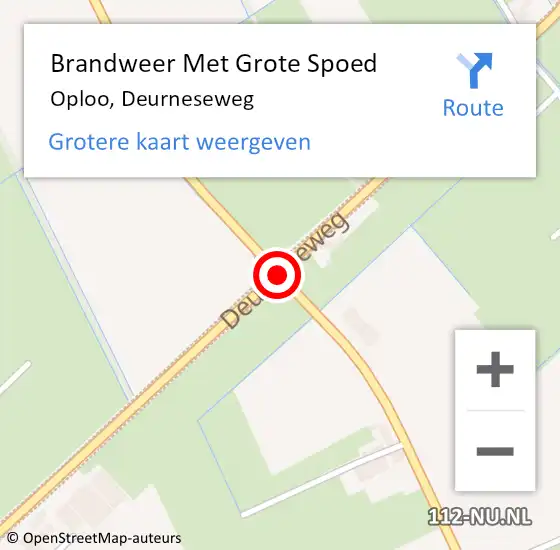 Locatie op kaart van de 112 melding: Brandweer Met Grote Spoed Naar Oploo, Deurneseweg op 10 december 2017 15:44