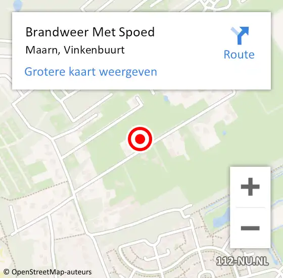 Locatie op kaart van de 112 melding: Brandweer Met Spoed Naar Maarn, Vinkenbuurt op 10 december 2017 15:48