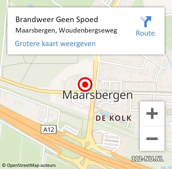 Locatie op kaart van de 112 melding: Brandweer Geen Spoed Naar Maarsbergen, Woudenbergseweg op 10 december 2017 15:54