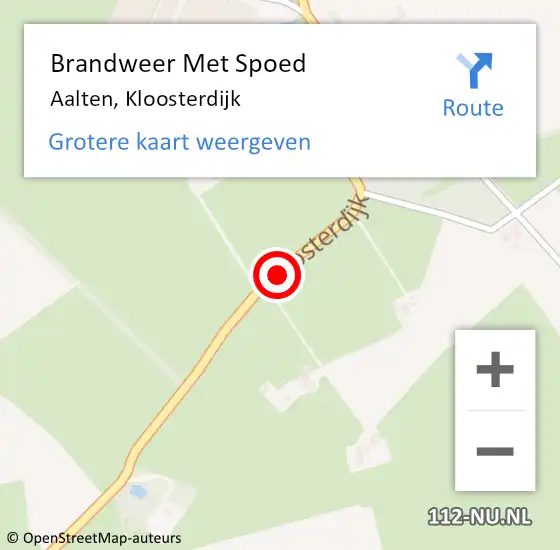 Locatie op kaart van de 112 melding: Brandweer Met Spoed Naar Aalten, Kloosterdijk op 10 december 2017 16:18