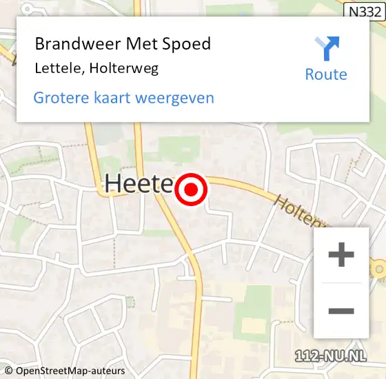 Locatie op kaart van de 112 melding: Brandweer Met Spoed Naar Lettele, Holterweg op 10 december 2017 16:35