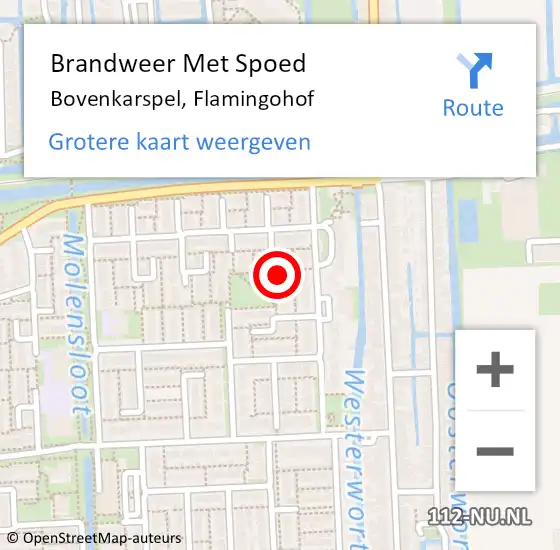 Locatie op kaart van de 112 melding: Brandweer Met Spoed Naar Bovenkarspel, Flamingohof op 10 december 2017 16:48