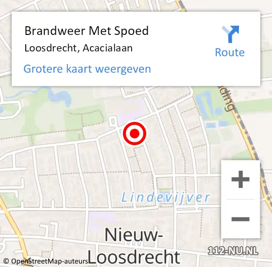 Locatie op kaart van de 112 melding: Brandweer Met Spoed Naar Loosdrecht, Acacialaan op 10 december 2017 16:56