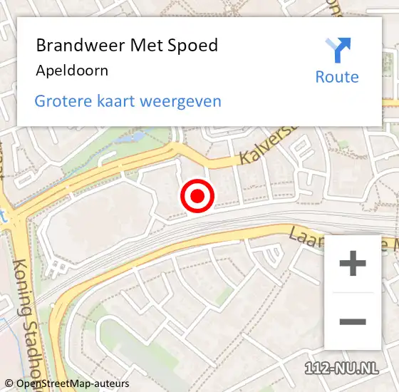 Locatie op kaart van de 112 melding: Brandweer Met Spoed Naar Apeldoorn op 10 december 2017 17:07
