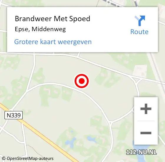 Locatie op kaart van de 112 melding: Brandweer Met Spoed Naar Epse, Middenweg op 10 december 2017 17:15