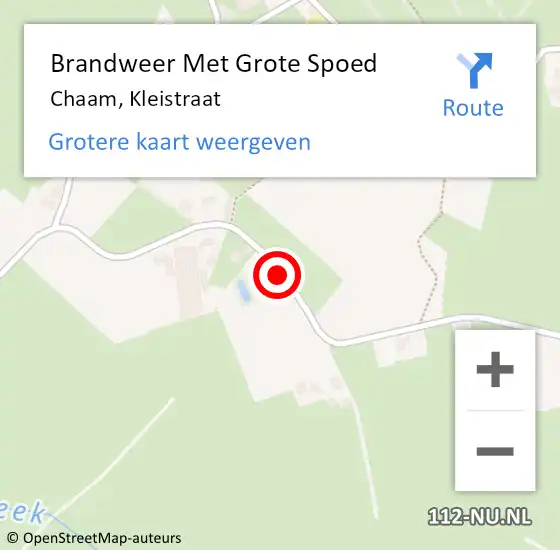 Locatie op kaart van de 112 melding: Brandweer Met Grote Spoed Naar Chaam, Kleistraat op 10 december 2017 17:19