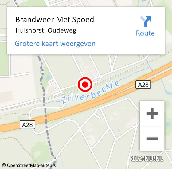 Locatie op kaart van de 112 melding: Brandweer Met Spoed Naar Hulshorst, Oudeweg op 10 december 2017 17:21