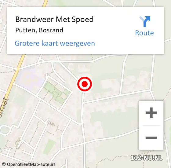 Locatie op kaart van de 112 melding: Brandweer Met Spoed Naar Putten, Bosrand op 10 december 2017 17:21