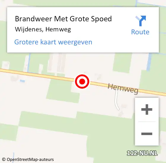 Locatie op kaart van de 112 melding: Brandweer Met Grote Spoed Naar Wijdenes, Hemweg op 10 december 2017 18:16