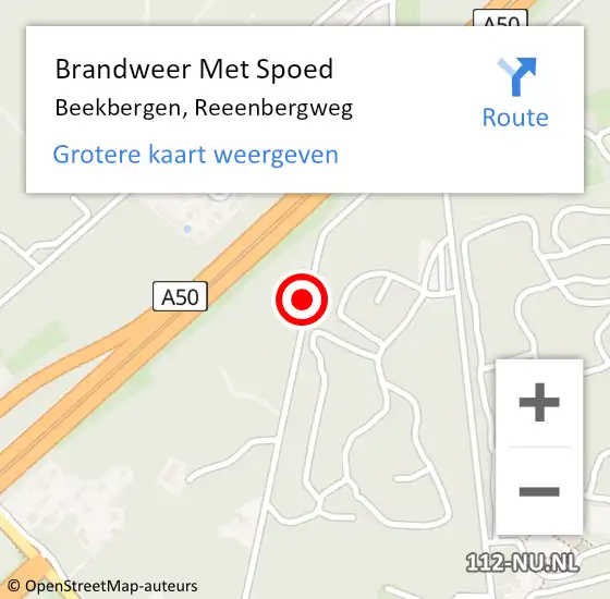 Locatie op kaart van de 112 melding: Brandweer Met Spoed Naar Beekbergen, Reeenbergweg op 10 december 2017 18:23