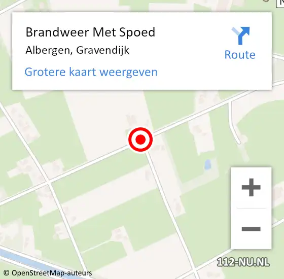 Locatie op kaart van de 112 melding: Brandweer Met Spoed Naar Albergen, Gravendijk op 10 december 2017 18:45