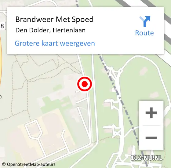 Locatie op kaart van de 112 melding: Brandweer Met Spoed Naar Den Dolder, Hertenlaan op 10 december 2017 18:45