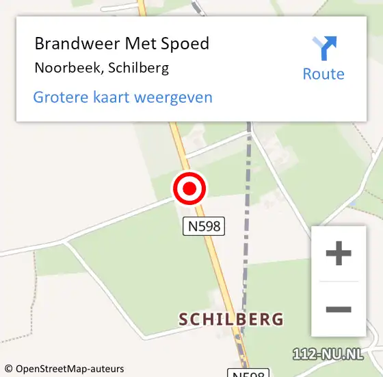 Locatie op kaart van de 112 melding: Brandweer Met Spoed Naar Noorbeek, Schilberg op 10 december 2017 19:21