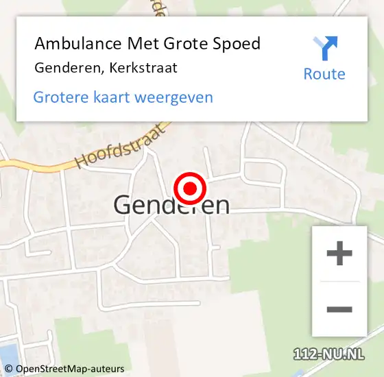 Locatie op kaart van de 112 melding: Ambulance Met Grote Spoed Naar Genderen, Kerkstraat op 10 december 2017 19:39