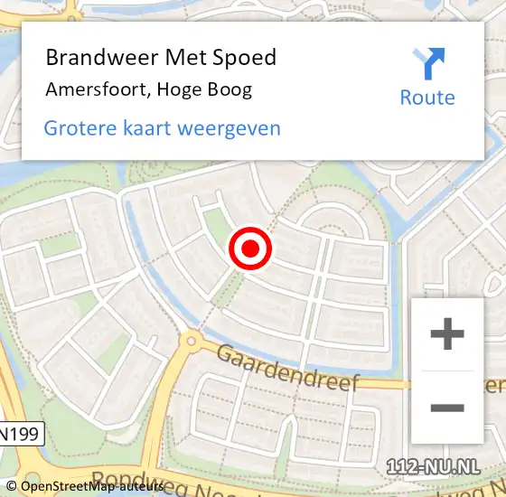 Locatie op kaart van de 112 melding: Brandweer Met Spoed Naar Amersfoort, Hoge Boog op 10 december 2017 20:01