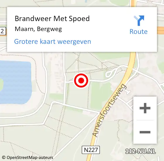 Locatie op kaart van de 112 melding: Brandweer Met Spoed Naar Maarn, Bergweg op 10 december 2017 20:41