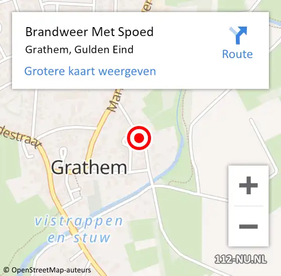 Locatie op kaart van de 112 melding: Brandweer Met Spoed Naar Grathem, Gulden Eind op 10 december 2017 21:17