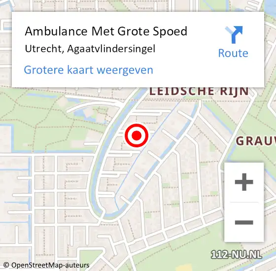 Locatie op kaart van de 112 melding: Ambulance Met Grote Spoed Naar Utrecht, Agaatvlindersingel op 10 december 2017 21:39