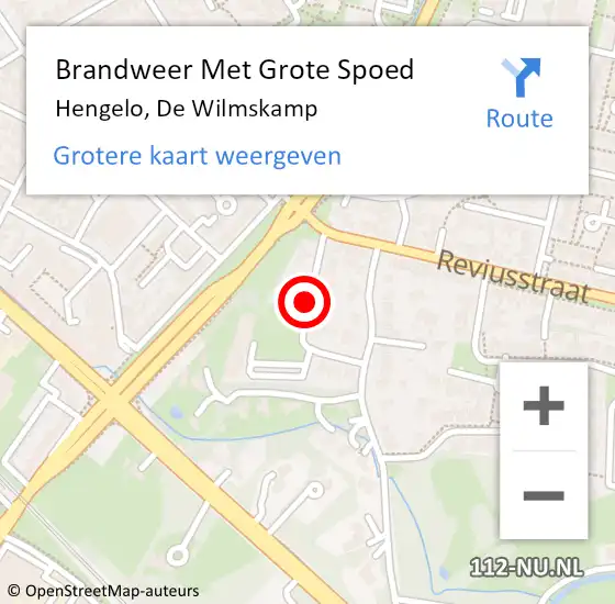 Locatie op kaart van de 112 melding: Brandweer Met Grote Spoed Naar Hengelo, De Wilmskamp op 10 december 2017 21:44