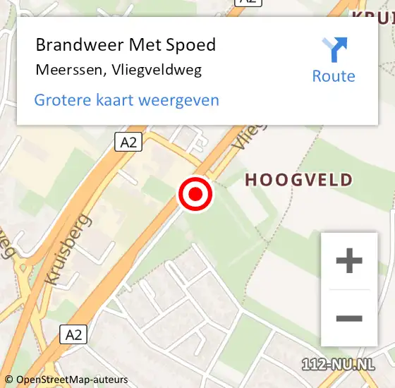 Locatie op kaart van de 112 melding: Brandweer Met Spoed Naar Meerssen, Vliegveldweg op 10 december 2017 21:59