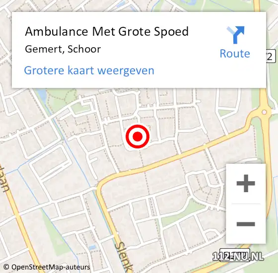 Locatie op kaart van de 112 melding: Ambulance Met Grote Spoed Naar Gemert, Schoor op 10 december 2017 22:17