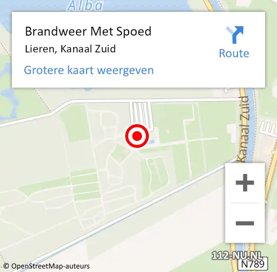 Locatie op kaart van de 112 melding: Brandweer Met Spoed Naar Lieren, Kanaal Zuid op 10 december 2017 22:22