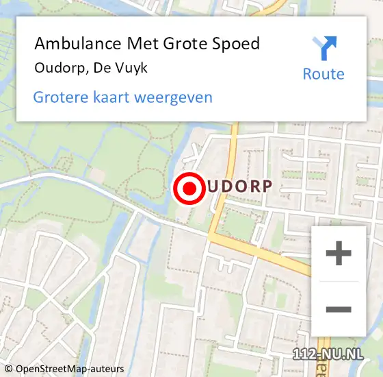 Locatie op kaart van de 112 melding: Ambulance Met Grote Spoed Naar Oudorp, De Vuyk op 10 december 2017 22:42