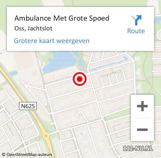 Locatie op kaart van de 112 melding: Ambulance Met Grote Spoed Naar Oss, Jachtslot op 10 december 2017 23:56