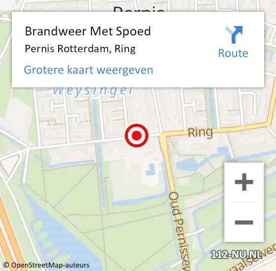 Locatie op kaart van de 112 melding: Brandweer Met Spoed Naar Pernis Rotterdam, Ring op 11 december 2017 00:14