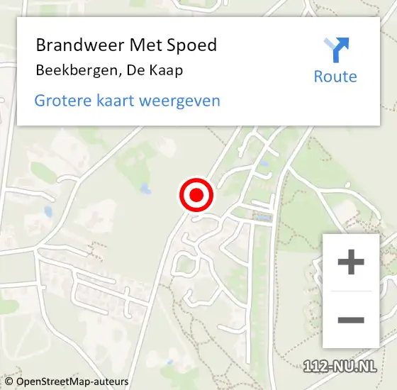 Locatie op kaart van de 112 melding: Brandweer Met Spoed Naar Beekbergen, De Kaap op 11 december 2017 00:29