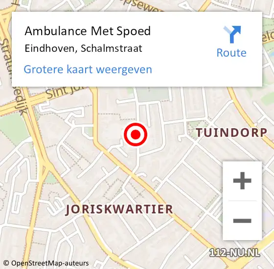 Locatie op kaart van de 112 melding: Ambulance Met Spoed Naar Eindhoven, Schalmstraat op 11 december 2017 01:41