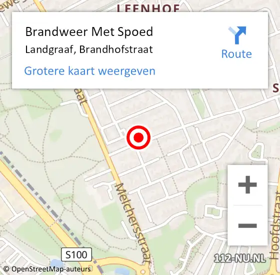 Locatie op kaart van de 112 melding: Brandweer Met Spoed Naar Landgraaf, Brandhofstraat op 11 december 2017 03:48