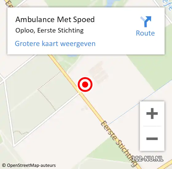 Locatie op kaart van de 112 melding: Ambulance Met Spoed Naar Oploo, Eerste Stichting op 11 december 2017 04:07