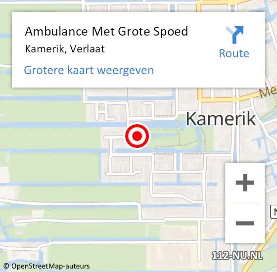 Locatie op kaart van de 112 melding: Ambulance Met Grote Spoed Naar Kamerik, Verlaat op 11 december 2017 04:22