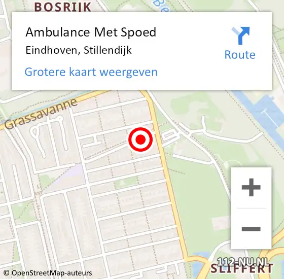 Locatie op kaart van de 112 melding: Ambulance Met Spoed Naar Eindhoven, Stillendijk op 11 december 2017 05:28
