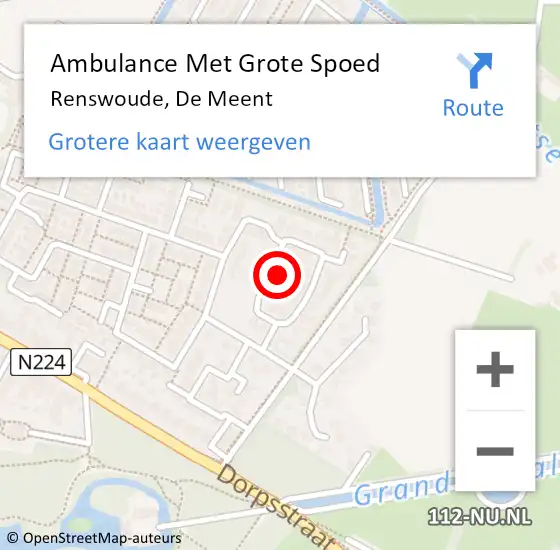 Locatie op kaart van de 112 melding: Ambulance Met Grote Spoed Naar Renswoude, De Meent op 11 december 2017 05:35