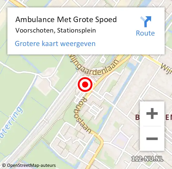 Locatie op kaart van de 112 melding: Ambulance Met Grote Spoed Naar Voorschoten, Stationsplein op 11 december 2017 07:45
