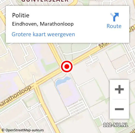 Locatie op kaart van de 112 melding: Politie Eindhoven, Marathonloop op 11 december 2017 07:46