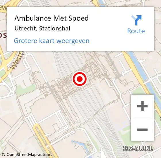 Locatie op kaart van de 112 melding: Ambulance Met Spoed Naar Utrecht, Stationshal op 11 december 2017 08:09