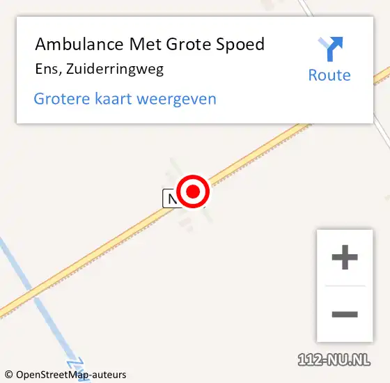 Locatie op kaart van de 112 melding: Ambulance Met Grote Spoed Naar Ens, Zuiderringweg op 9 februari 2014 14:18