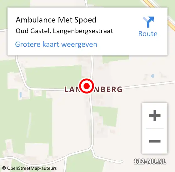 Locatie op kaart van de 112 melding: Ambulance Met Spoed Naar Oud Gastel, Langenbergsestraat op 11 december 2017 09:24