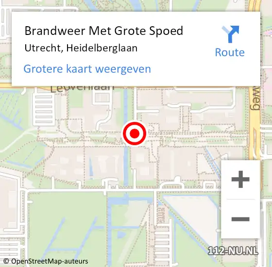 Locatie op kaart van de 112 melding: Brandweer Met Grote Spoed Naar Utrecht, Heidelberglaan op 11 december 2017 09:24