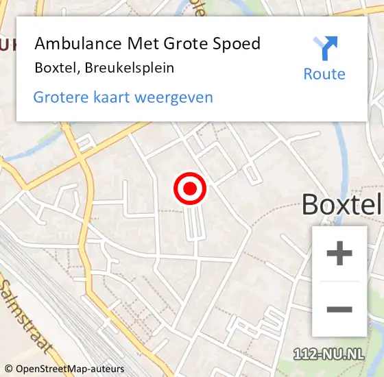 Locatie op kaart van de 112 melding: Ambulance Met Grote Spoed Naar Boxtel, Breukelsplein op 11 december 2017 09:29