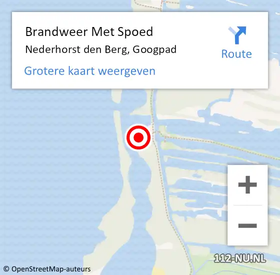 Locatie op kaart van de 112 melding: Brandweer Met Spoed Naar Nederhorst den Berg, Googpad op 11 december 2017 09:40