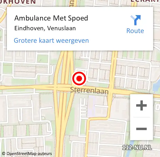 Locatie op kaart van de 112 melding: Ambulance Met Spoed Naar Eindhoven, Venuslaan op 11 december 2017 09:54