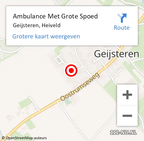 Locatie op kaart van de 112 melding: Ambulance Met Grote Spoed Naar Geijsteren, Heiveld op 11 december 2017 10:09