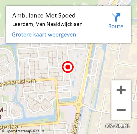 Locatie op kaart van de 112 melding: Ambulance Met Spoed Naar Leerdam, Van Naaldwijcklaan op 11 december 2017 11:20