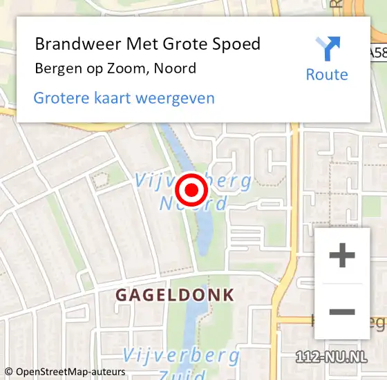 Locatie op kaart van de 112 melding: Brandweer Met Grote Spoed Naar Bergen op Zoom, Noord op 11 december 2017 11:27