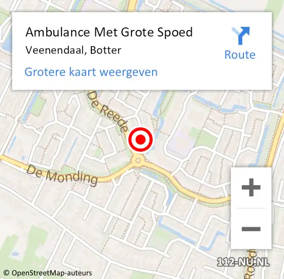 Locatie op kaart van de 112 melding: Ambulance Met Grote Spoed Naar Veenendaal, Botter op 11 december 2017 11:51