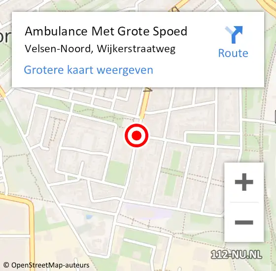 Locatie op kaart van de 112 melding: Ambulance Met Grote Spoed Naar Velsen-Noord, Wijkerstraatweg op 11 december 2017 12:12